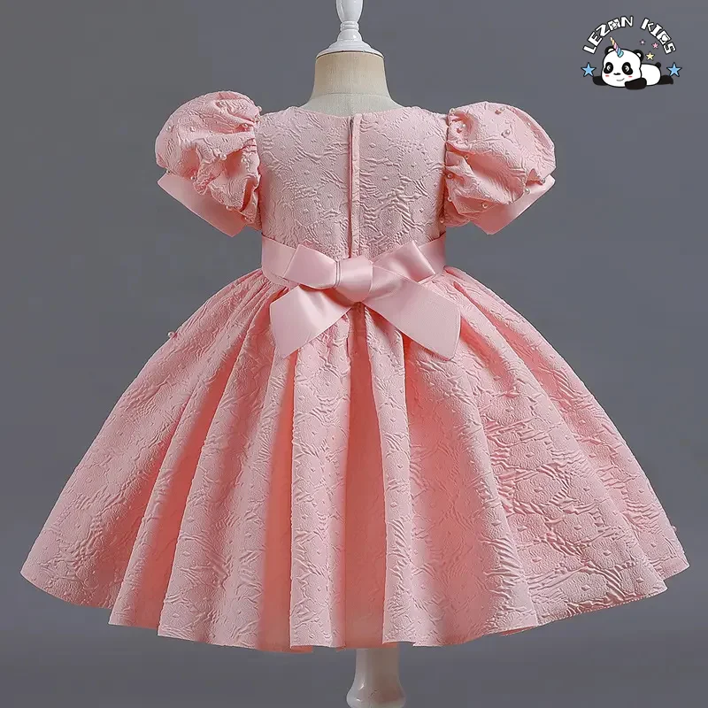 LEZONKIDS - Princess Flower Girl Dress Summer Tutu Wedding Birthday Party Kids Dresses for Girls Teenager Prom Designs Dress